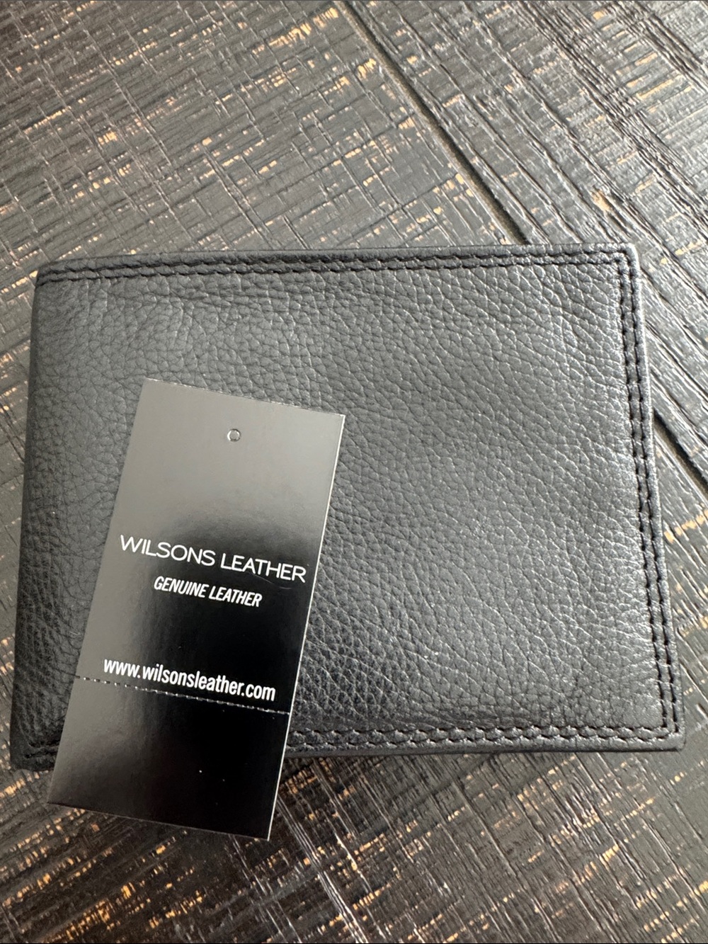 Wilsons Leather Black Genuine Leather Bi-Fold Wallet with Tag